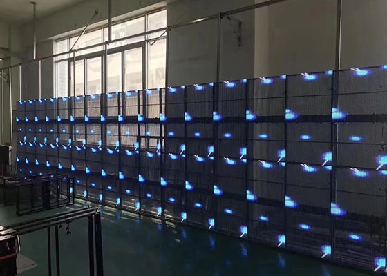 Wandmontage Aluminium doorzichtig LED-scherm volkleurig RGB 256 x 256 pixels