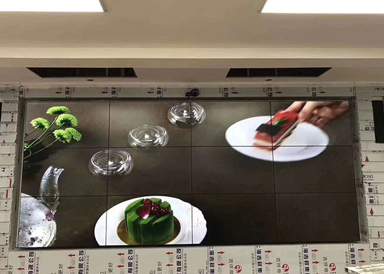 46 inch groot video muur display, 3x3 LED video muur recht naar beneden