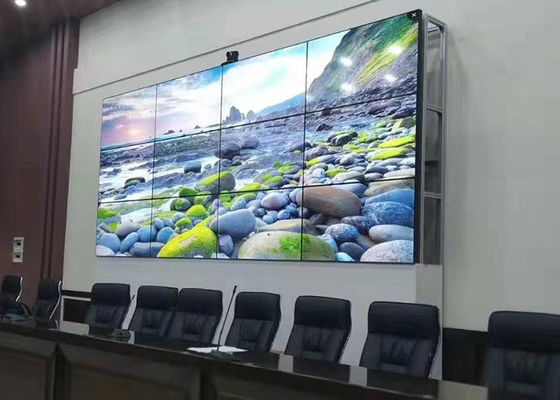 46 inch groot video muur display, 3x3 LED video muur recht naar beneden
