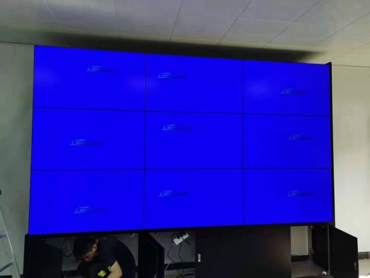 46 inch groot video muur display, 3x3 LED video muur recht naar beneden